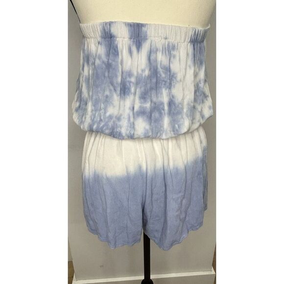 Ron Jon Womans Blue and White Gauze Beach Romper Size Large - Picture 5 of 7